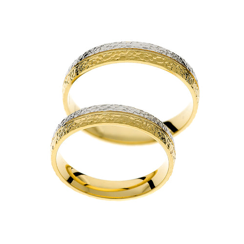 Elegant two tone gold wedding ring