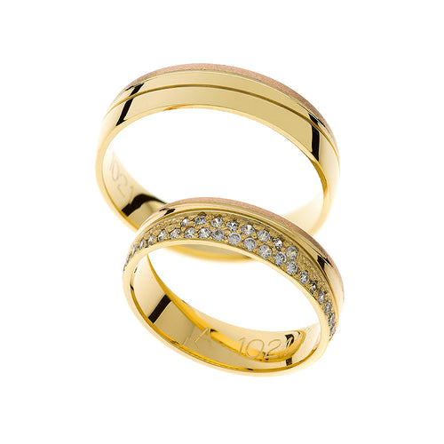 Yellow and rose gold wedding ring