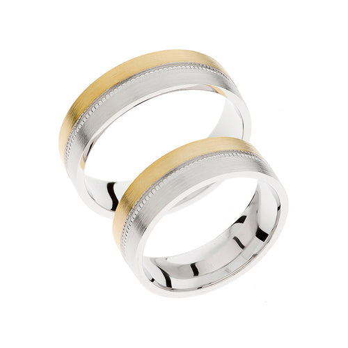 Stylish half gold wedding ring