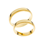 Yellow gold wedding rings with side detail