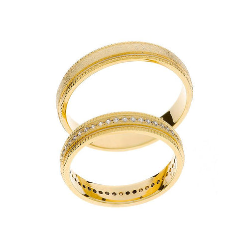 Eternity matte yellow gold wedding ring