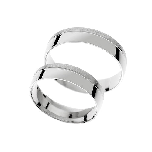 Half matte half polished wedding band