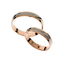 Roségold-Ehering mit Rhodium