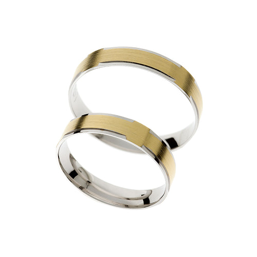 Timeless  two tone gold wedding ring