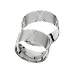 Wide white gold stylish wedding ring