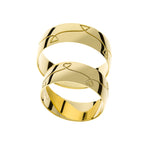 Yellow gold engraved wedding rings