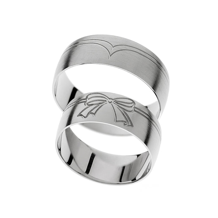 Anillos de boda de oro blanco con estilo