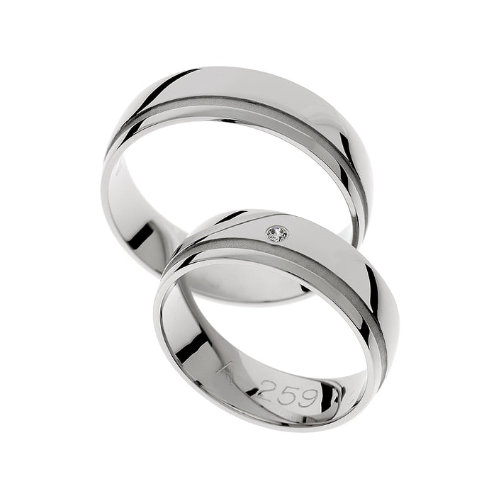 Elegante Weißgold-Eheringe