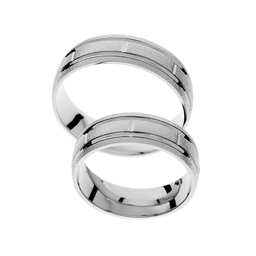 Matte white gold wedding ring