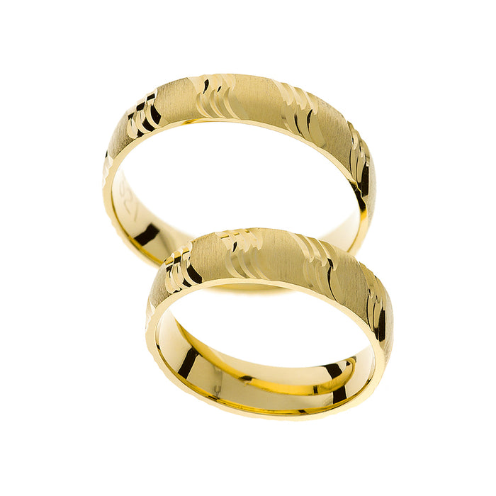Matter Ehering aus Gelbgold
