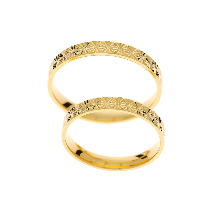 Detaillierter Gelbgold-Ehering