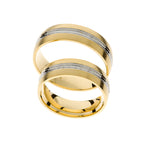 Thick two tone wedding ring