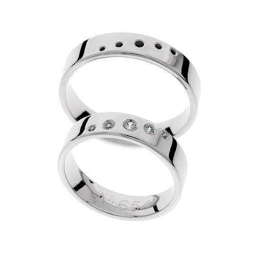 White gold wedding ring with diamond options