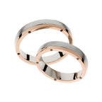 White and rose gold wedding rings with stone options