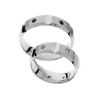 Wide white gold eternity wedding ring