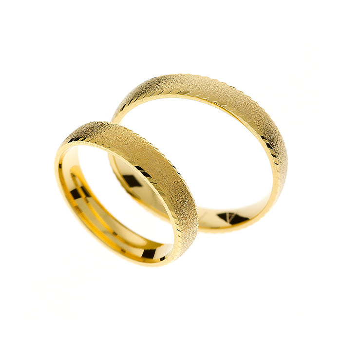 Matter Ehering aus Gelbgold
