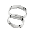 White gold wedding ring with solitaire option of stone