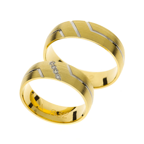 Thick yellow and white gold wedding ring