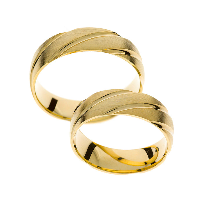 Stilvolle Eheringe aus Gelbgold