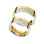 Half white and yellow gold wedding ring