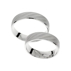 Matte finish white gold wedding ring