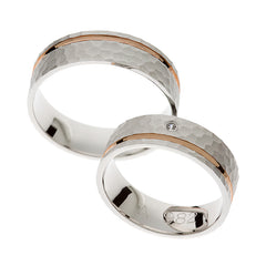 Roségold- und Weißgold-Ehering