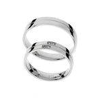 White gold wedding rings with flat line