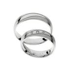 White gold wedding ring with matte and high polish finish