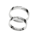 White gold wedding ring with carved line detail