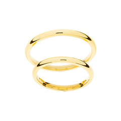 Anillos de boda clásicos de oro amarillo de 2 mm de ancho