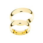 Classic 5mm wide yellow gold wedding rings