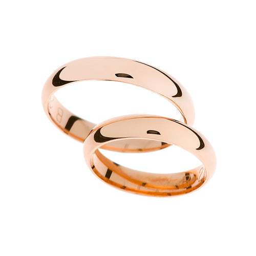 Elegant 4mm wide rose gold wedding rings