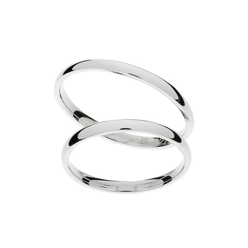 Timeless 2mm wide white gold wedding rings