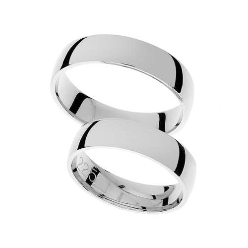 Timeless 5mm wide white gold wedding rings