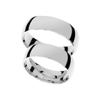 Timeless 6mm wide white gold wedding rings