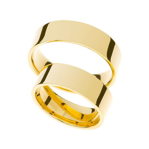 Thick 6mm yellow gold wedding ring