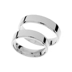 Thick 5mm white gold wedding ring with step sides