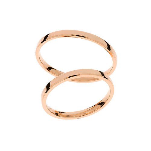 Elegant 2mm thin rose gold wedding ring