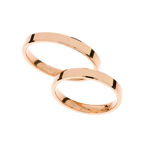 Elegant 3mm thin rose gold wedding ring