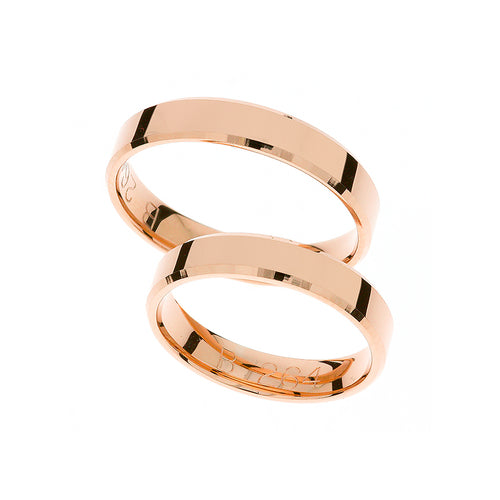 Elegant 4mm thick rose gold wedding ring