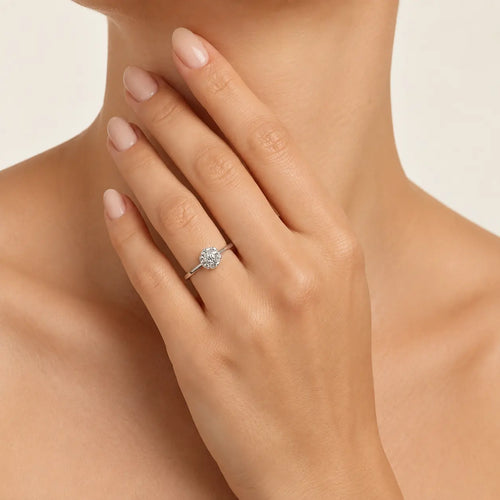 White Gold Cubic Zirconia Cluster Ring