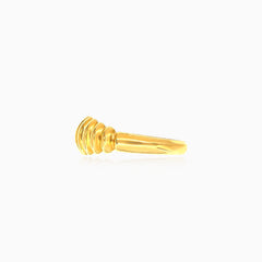 Chunky gold croissant dome ring