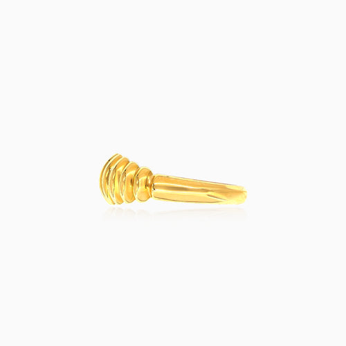 Chunky gold croissant dome ring