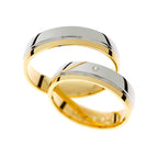 Two tone gold wedding ring set