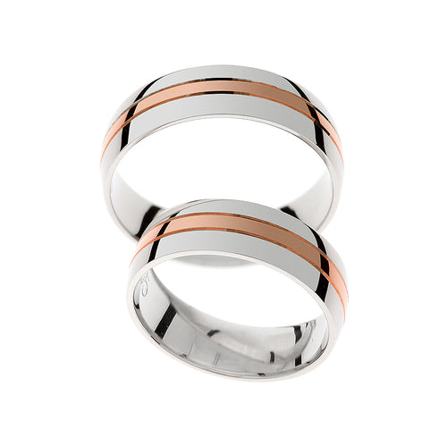 Elegant two tone wedding ring