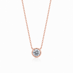 Rose Gold Bezel Diamond Necklace