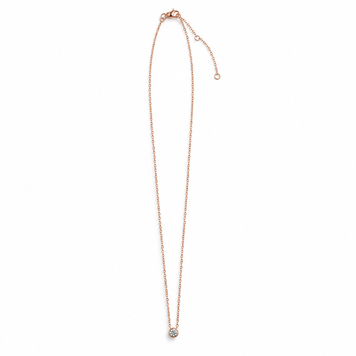 Rose Gold Bezel Diamond Necklace
