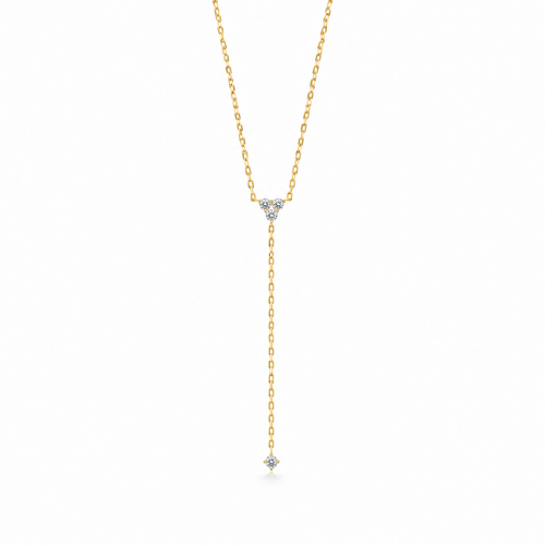 Delicate Long Gold Diamond Necklace