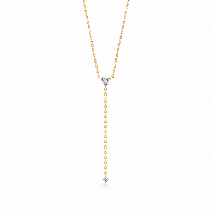 Delicate Long Gold Diamond Necklace