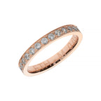 Rose gold wedding ring with prong set and stones